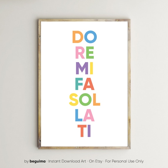 Do Re Mi Fa Sol La Ti Music Room Wall Art Poster