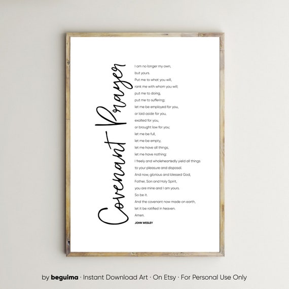 Covenant Prayer Bible Verse Christian Art Print
