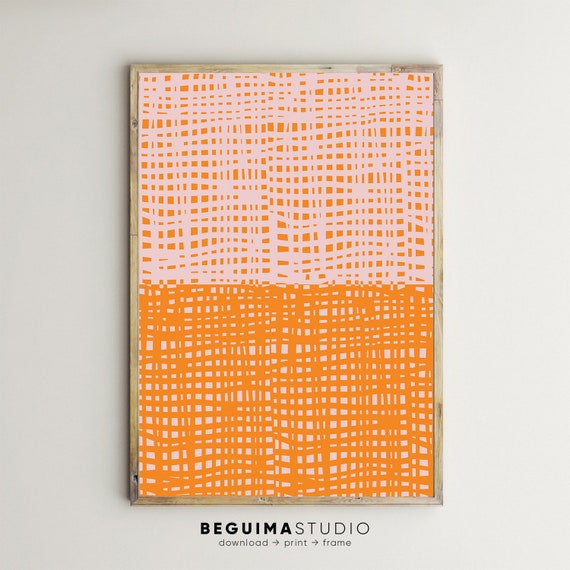 Abstract Prints Wall Art Orange Bright Modern Contemporary Colorful Wall Decor Aesthetic Poster Trendy Decoration