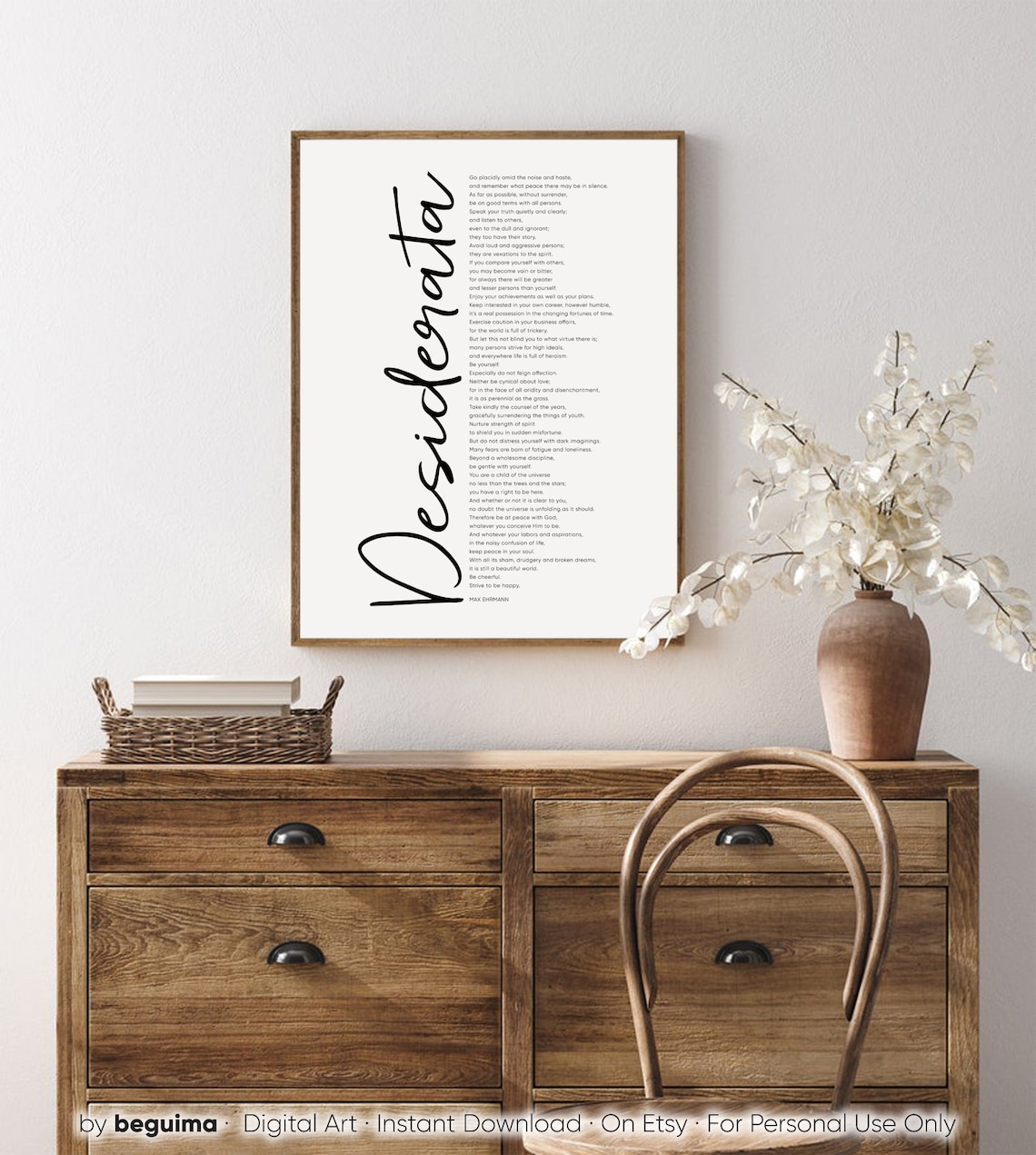 Desiderata Max Ehrmann Poem Poster, Inspirational Words - Image 4
