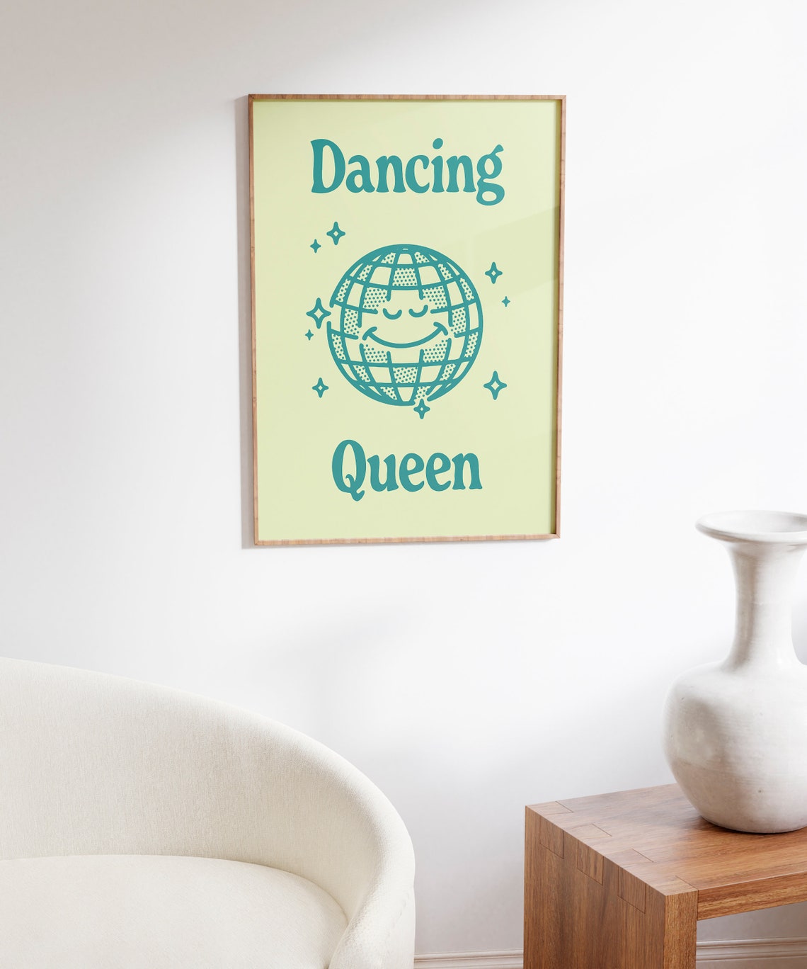 Dancing Queen Teal Disco Ball Retro Groovy Music Party Poster - Image 5