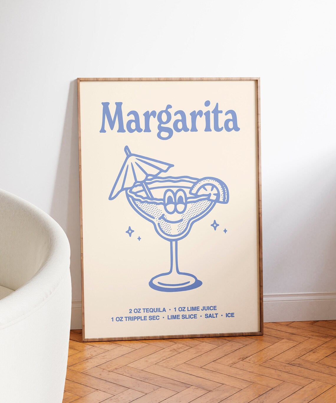 Margarita Wall Art Printable Bar Cart Decor Retro Aesthetic Art Print Retro Preppy Wall Art Margarita Cocktail Wall Art Bar Cart Decor - Image 3