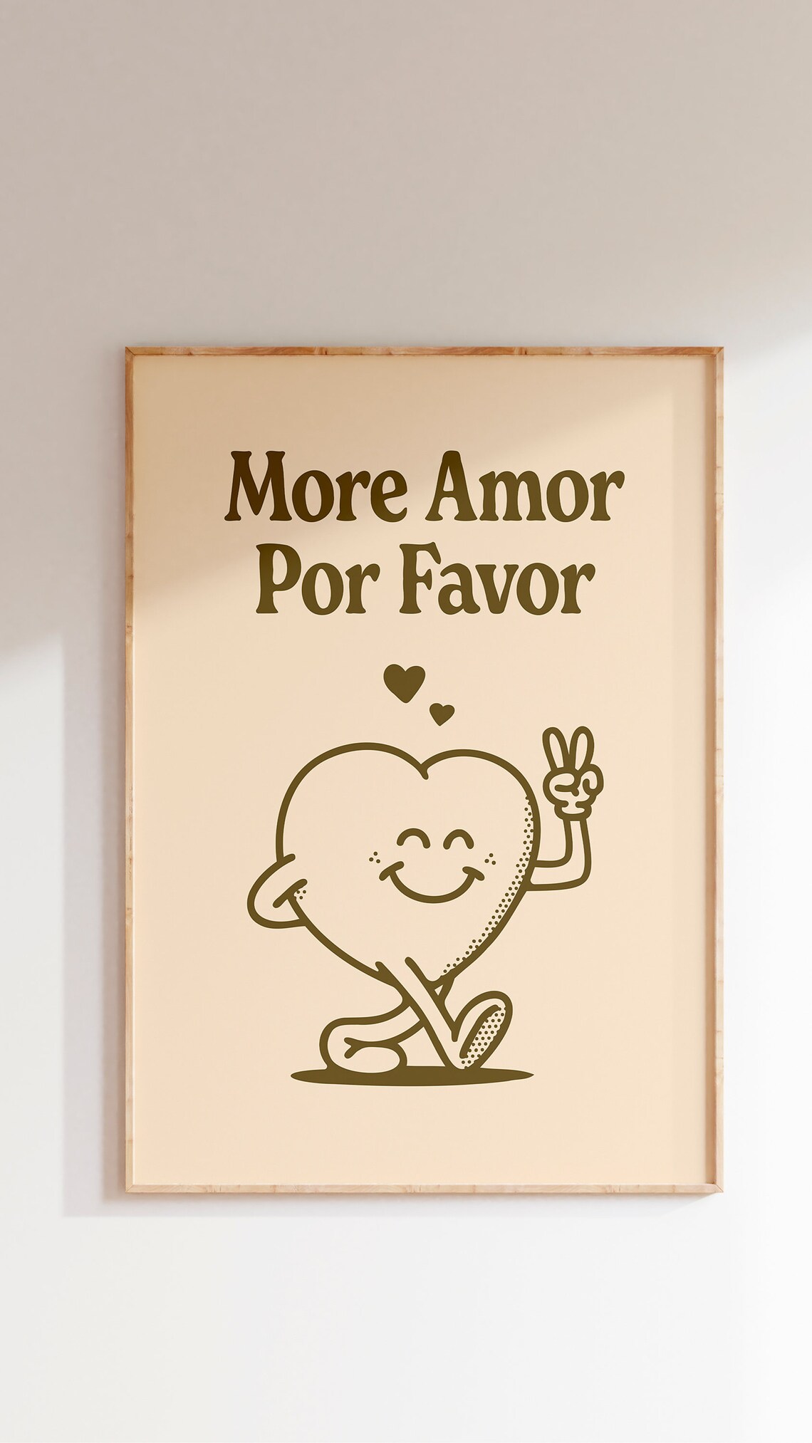 More Amor Por Favor Cute Retro Heart Love Quote Wall Decor Poster - Image 2