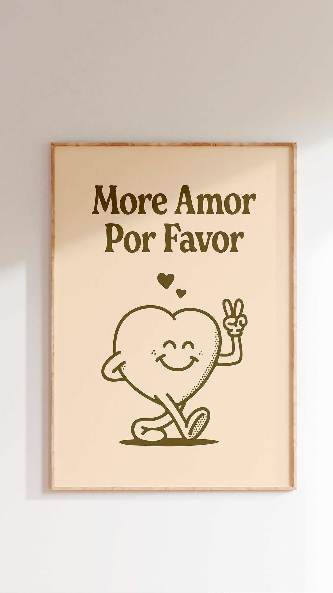 Trendy Love Poster More Amor Por Favor Wall Art Vintage Wall Art Brown Prints Love Quote Printable Art Romantic Wall Art Heart Poster - Image 2