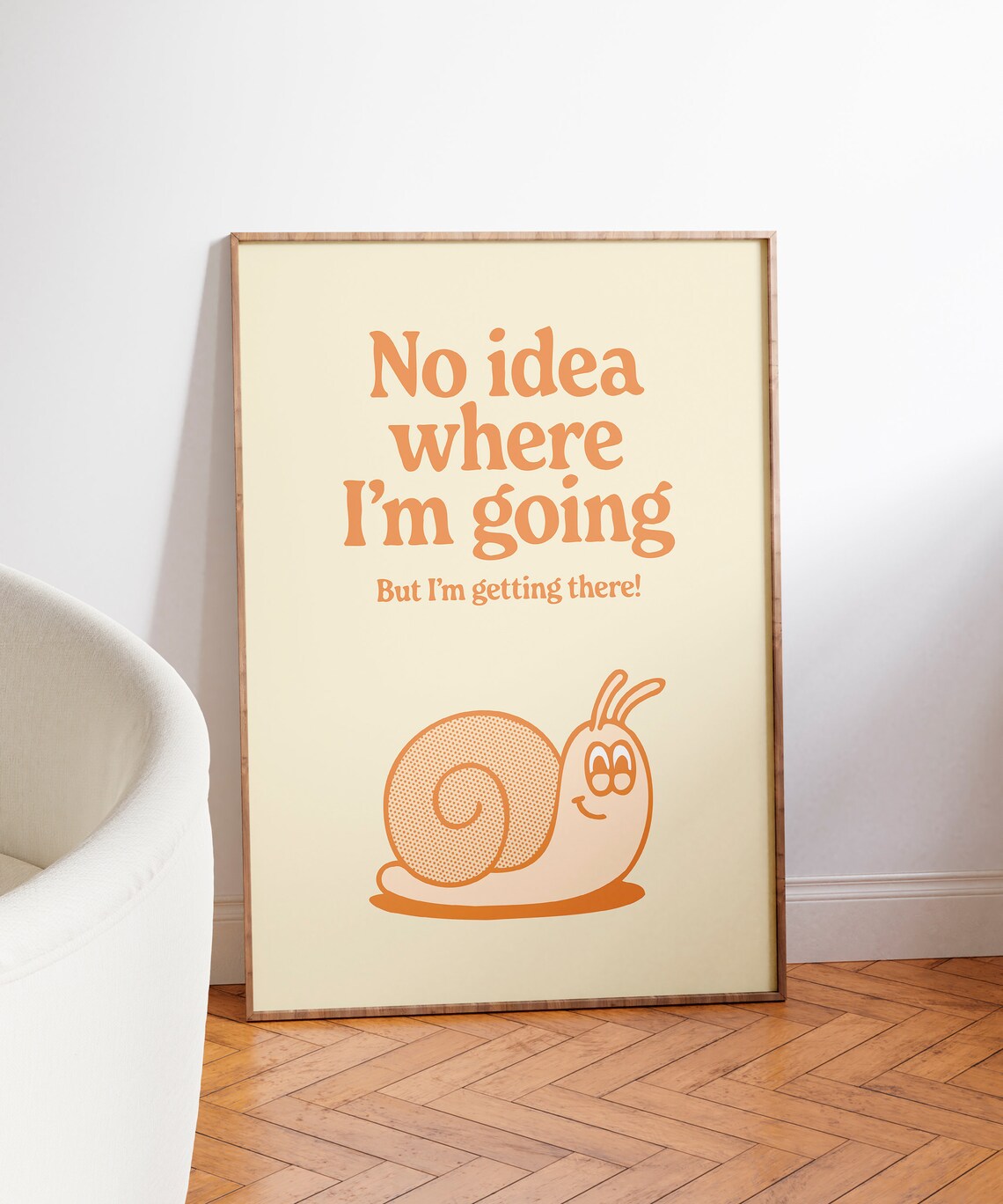 Retro Snail Aesthetic Quote Art Print - Image 3