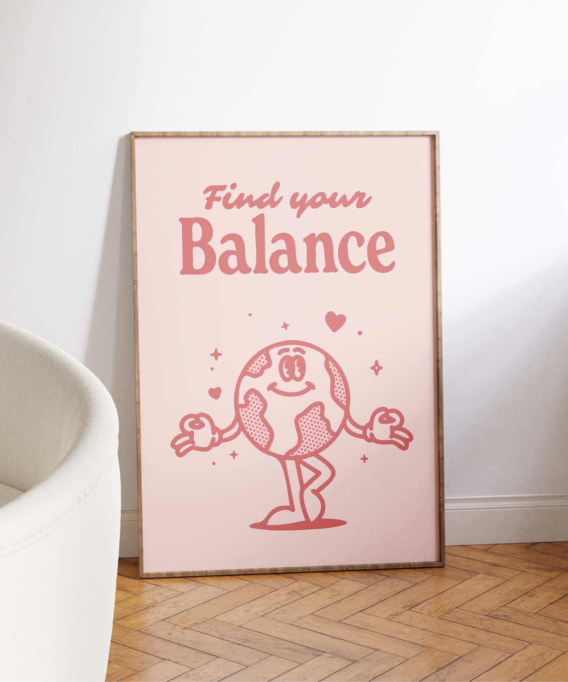 Find Your Balance Retro Yoga Art Print - Image 7
