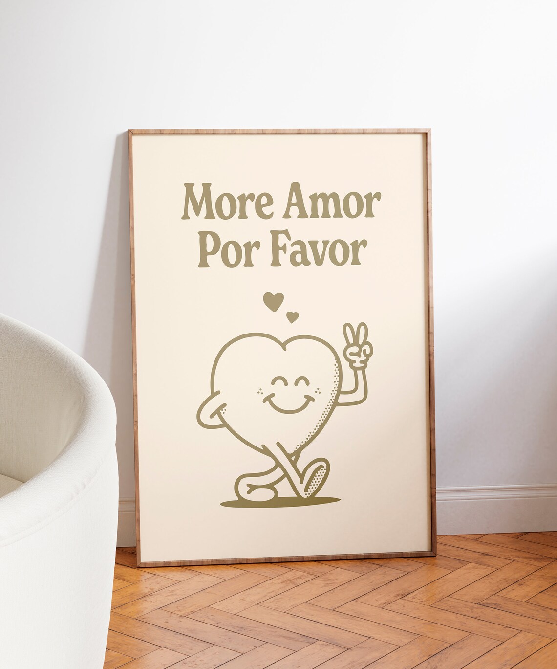 More Amor Por Favor Cute Retro Heart Love Quote Wall Decor Poster - Image 3