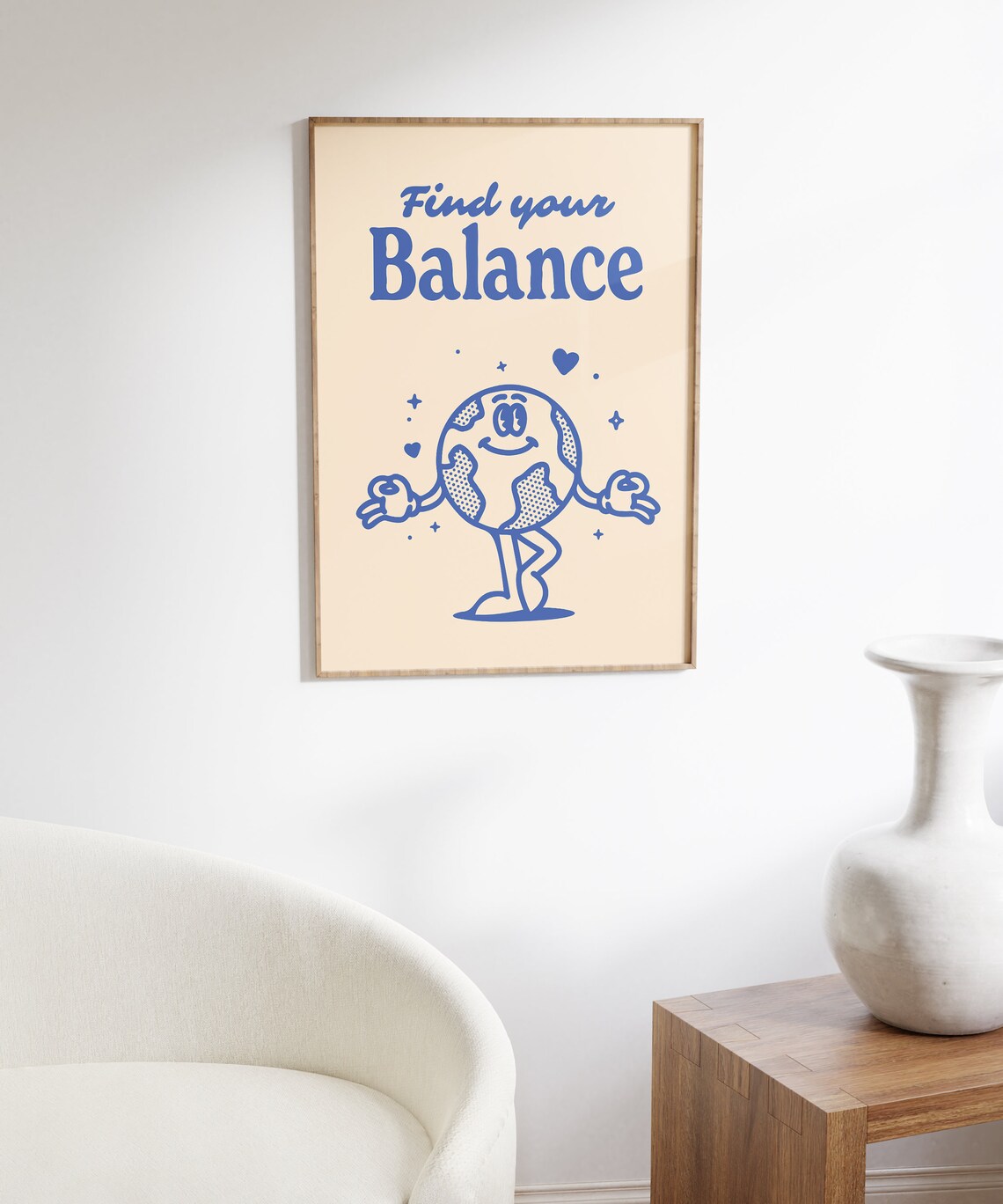 Self Care Retro Mindfulness Quote Art Print - Image 3