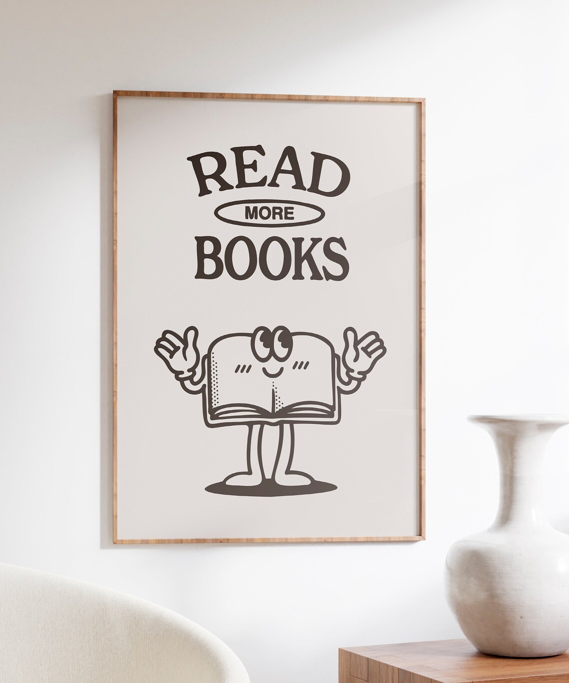 Book Lover Poster, Retro Reading Library Decor - Image 3