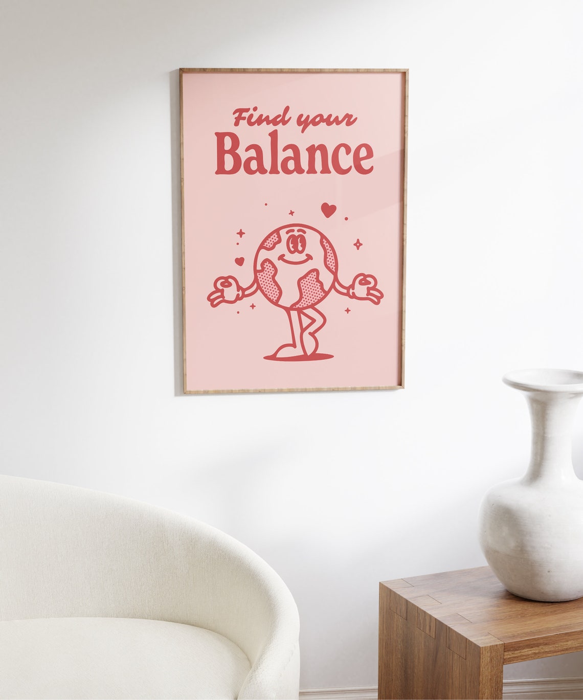Find Your Balance Retro Yoga Art Print - Image 6