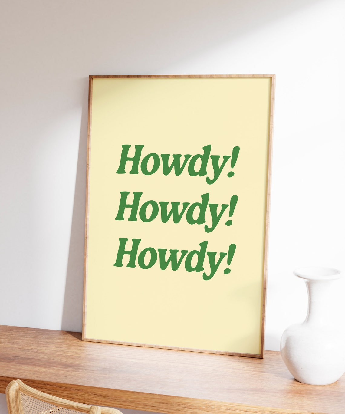 Howdy Howdy Howdy Green Retro Western Typography Quote Poster - Image 6