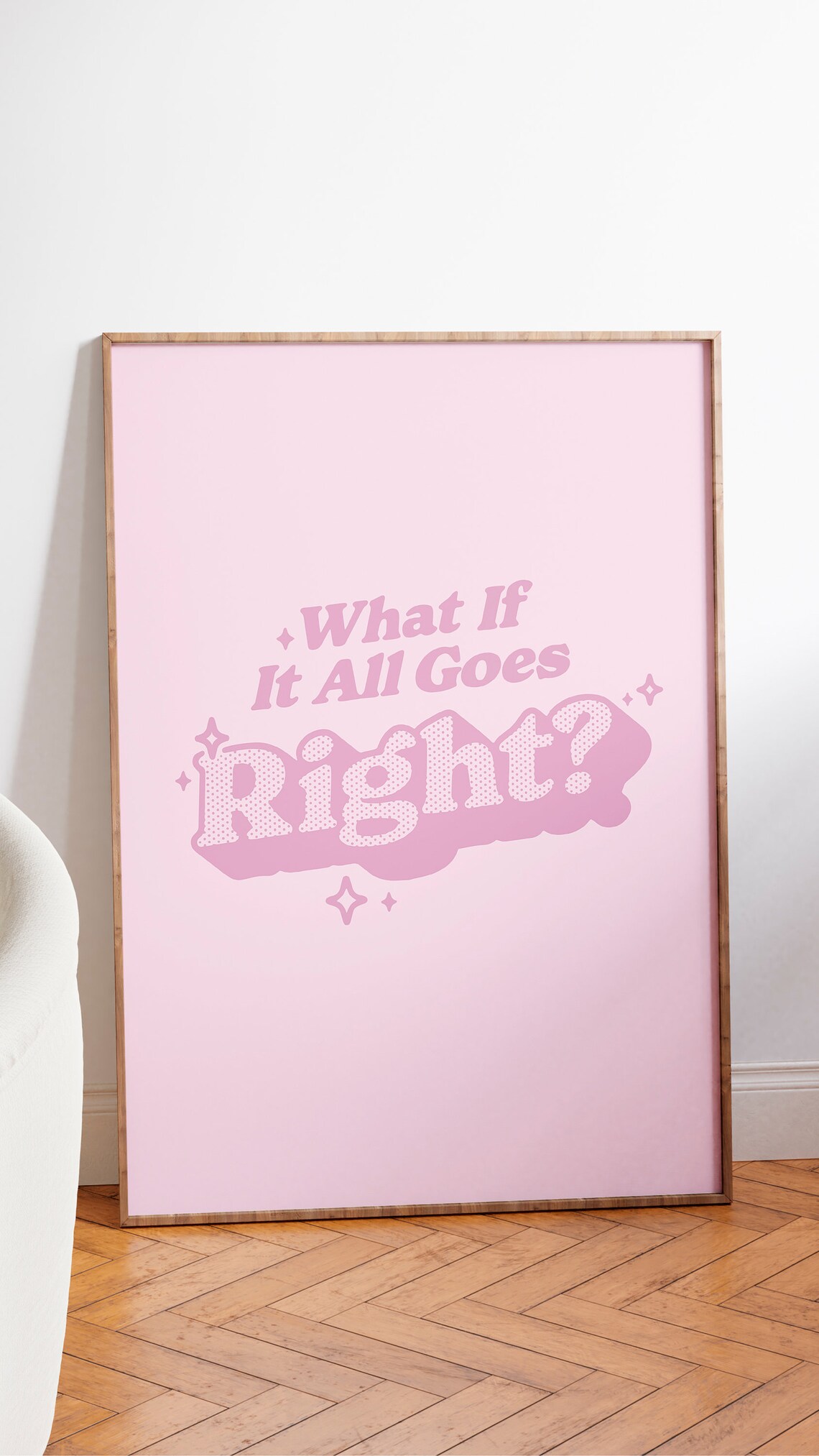 What If It All Goes Right Quote Art Print, Retro - Image 2