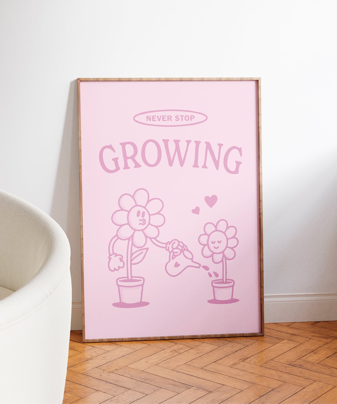 Never Stop Growing Retro Quote Art Print - Image 4