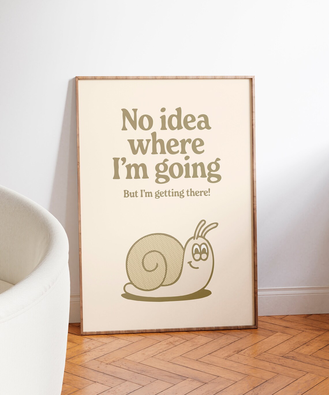 Getting There Retro Quote Art Print, Brown Funky Decor - Image 3