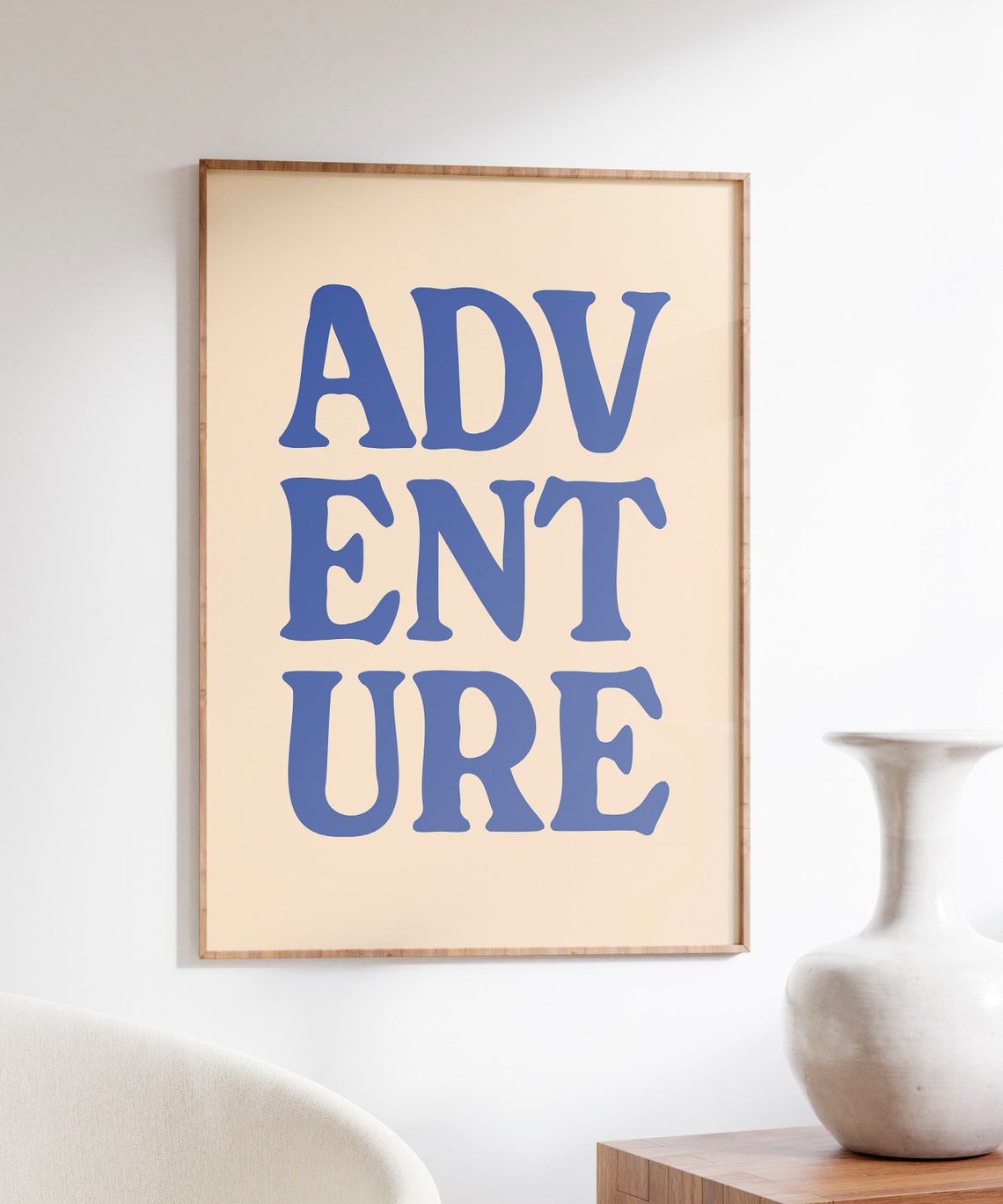 Adventure Stacked Blue Bold Typography Retro Wanderlust Quote Poster - Image 3