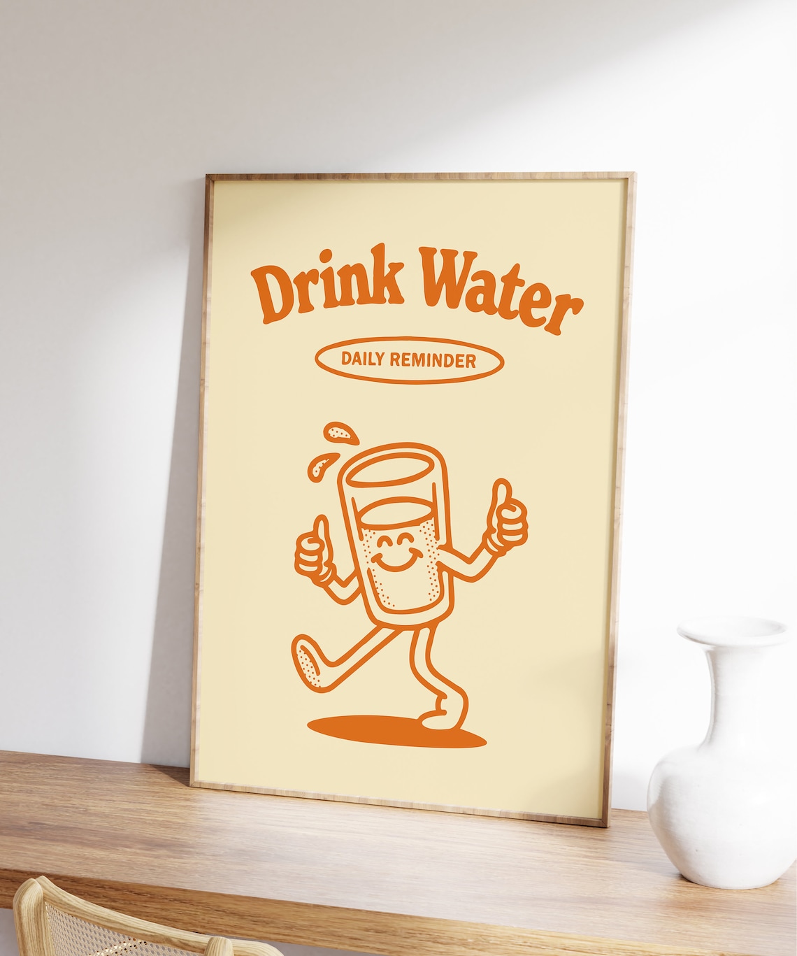Drink Water Reminder Retro Hydration Poster Print - Image 3