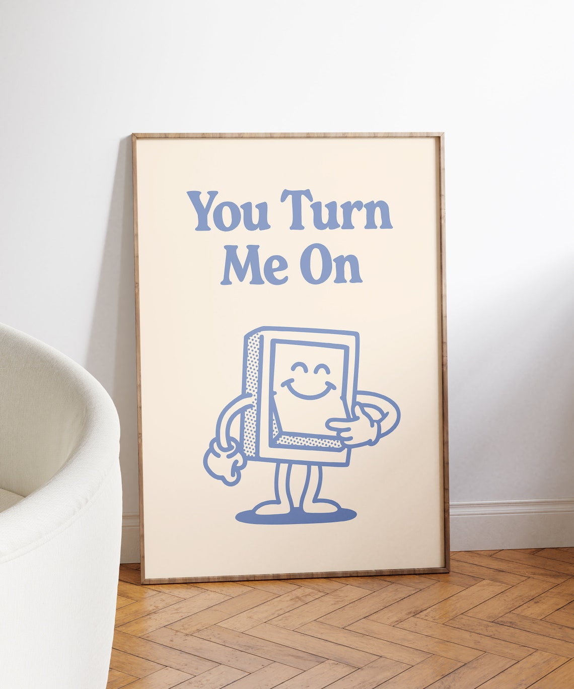 You Turn Me On Retro Switch Character Funny Love Quote Poster - Image 3