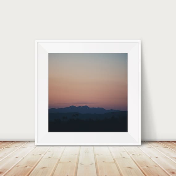 Mountain Silhouette Sunset Landscape Photography Wall Poster