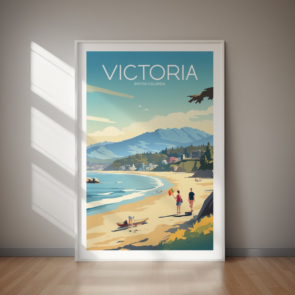 Victoria Travel Poster Canada Travel Print Travel Poster Gift Wall Art Hiking Holiday Gifts For Her Gifts For Him