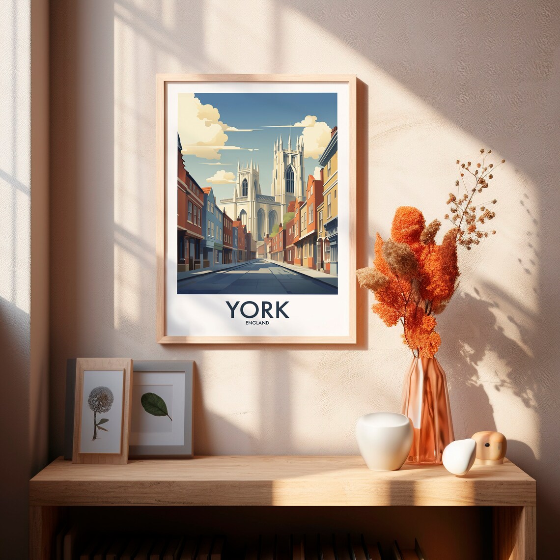 York England Cathedral Street Historic City Retro Travel Poster - Image 2