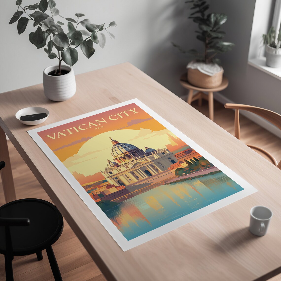 Vatican City St Peters Basilica Sunset Golden Hour Travel Poster - Image 2