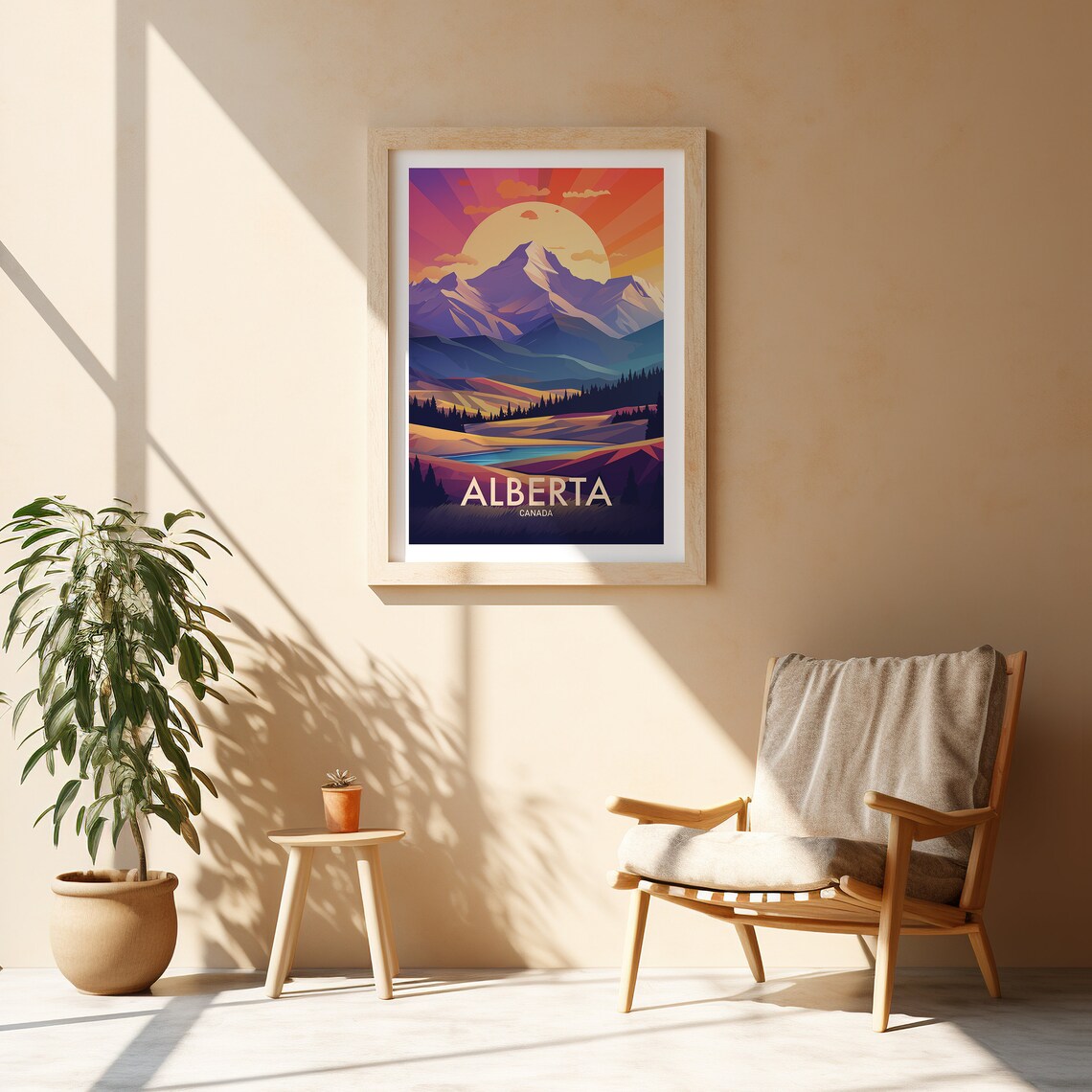 Alberta Canada Sunrise Rocky Mountain Sunset Glow Scene Poster - Image 2
