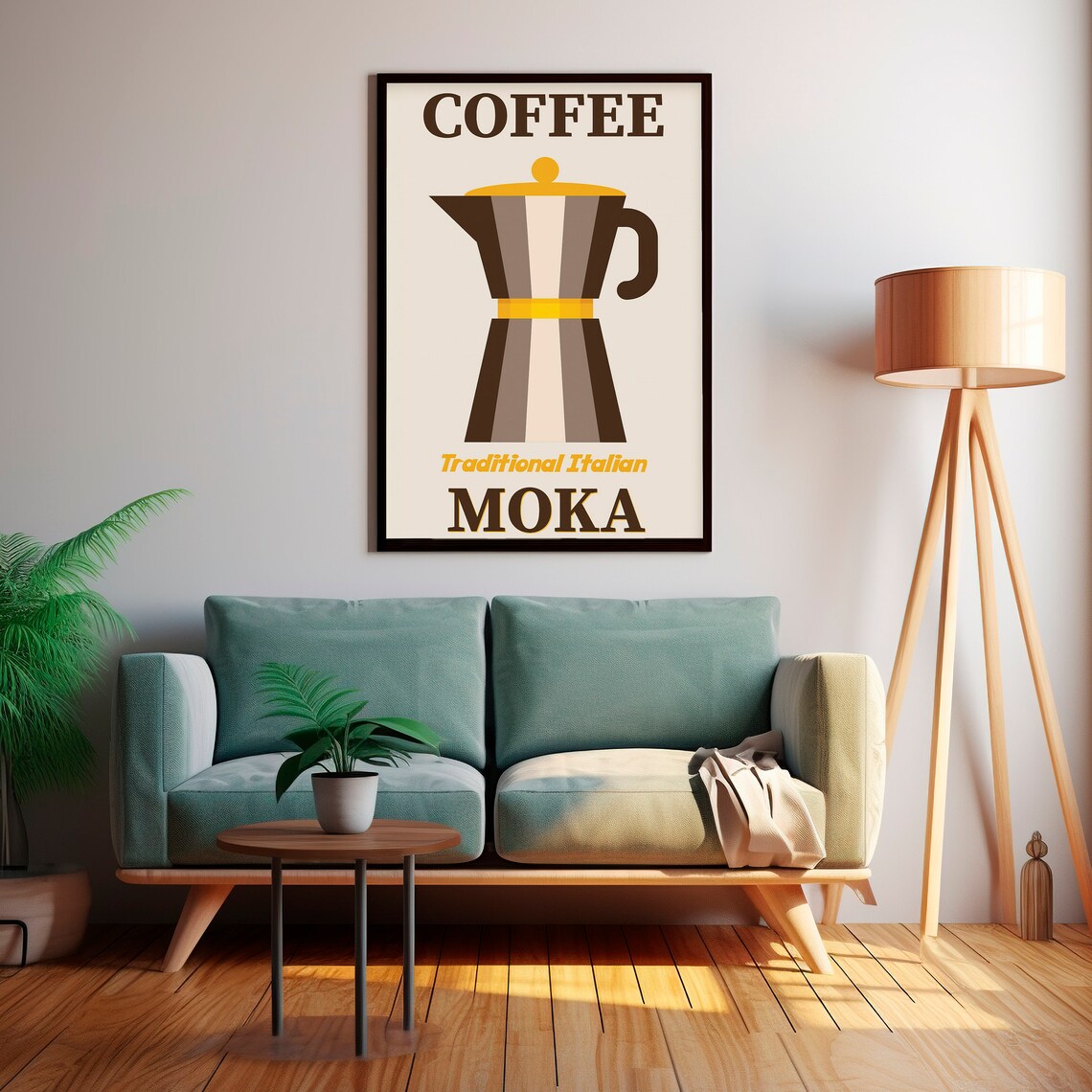 Traditional Italian Moka Coffee Pot Vintage Kitchen Art Poster - Image 2