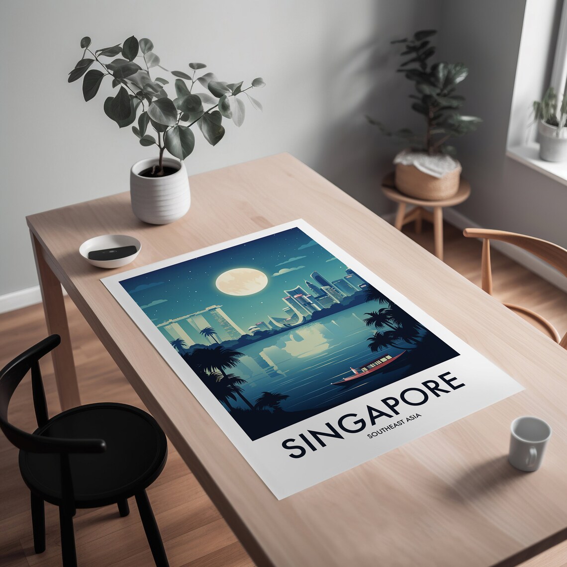 Singapore Travel Poster, Southeast Asia Wall Art - Image 2
