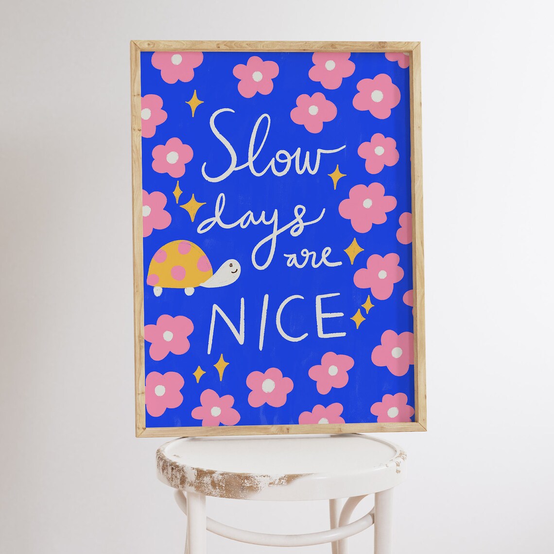 Slow Days Snail Motivational Typography Art Print