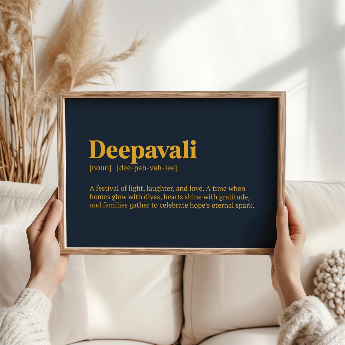 Deepavali Definition Print Diwali Gift For Family Or Friends Indian Festival Of Lights Wall Art Home Decor Poster Spiritual