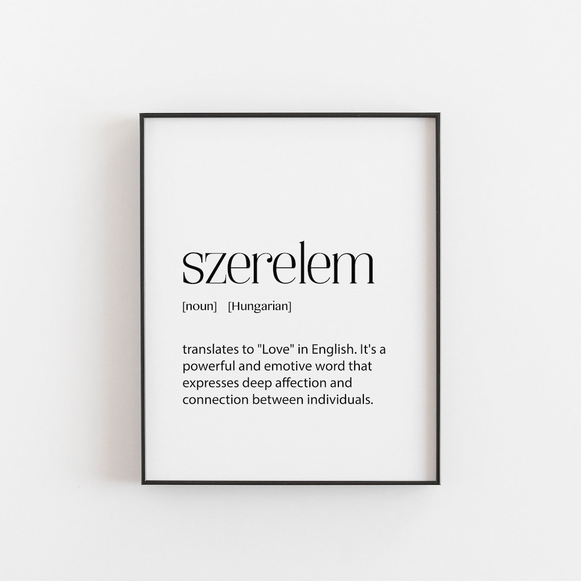 Szerelem Definition Print, Hungarian Love Art