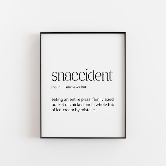 Snaccident Funny Food Pun Art Print