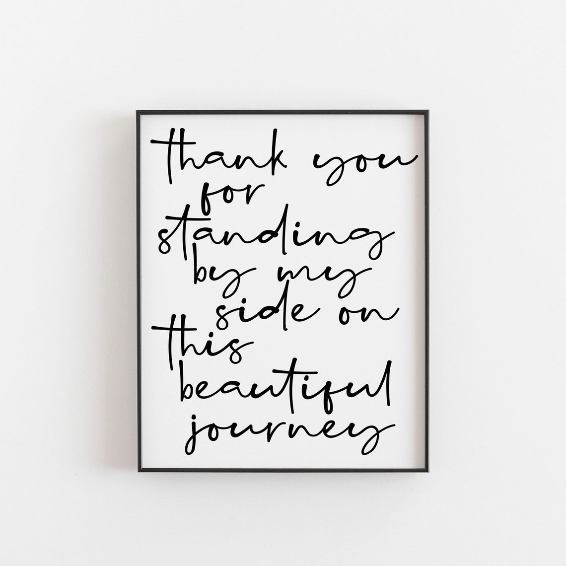 Thank You For Standing By My Side Bridesmaid Gift Script Quote Poster