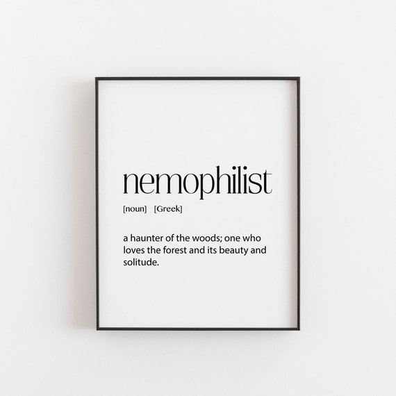 Greek Nemophilist Definition Art Print, Travel Poster