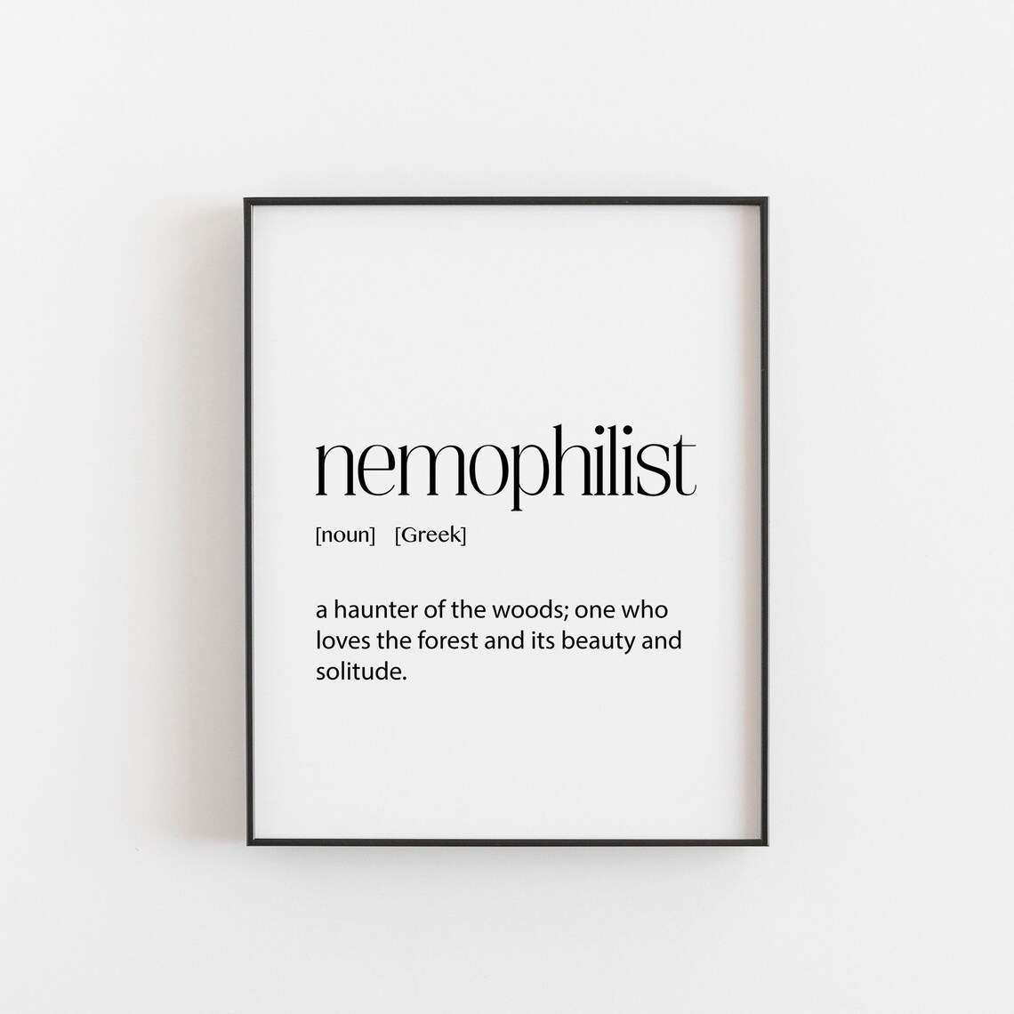 Greek Nemophilist Definition Art Print, Travel Poster