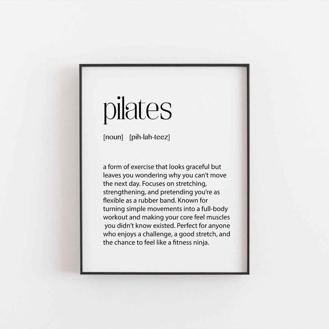 Pilates Definition Funny Fitness Wall Art Print