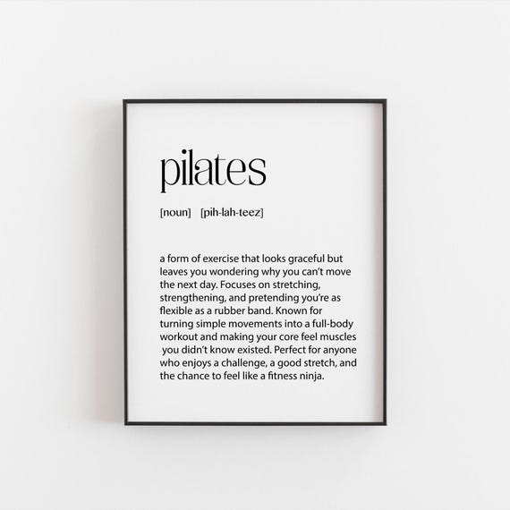 Pilates Definition Funny Fitness Wall Art Print