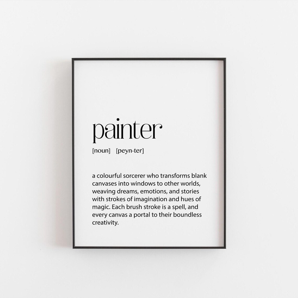 Painter Definition Print, Artist Gift Wall Art