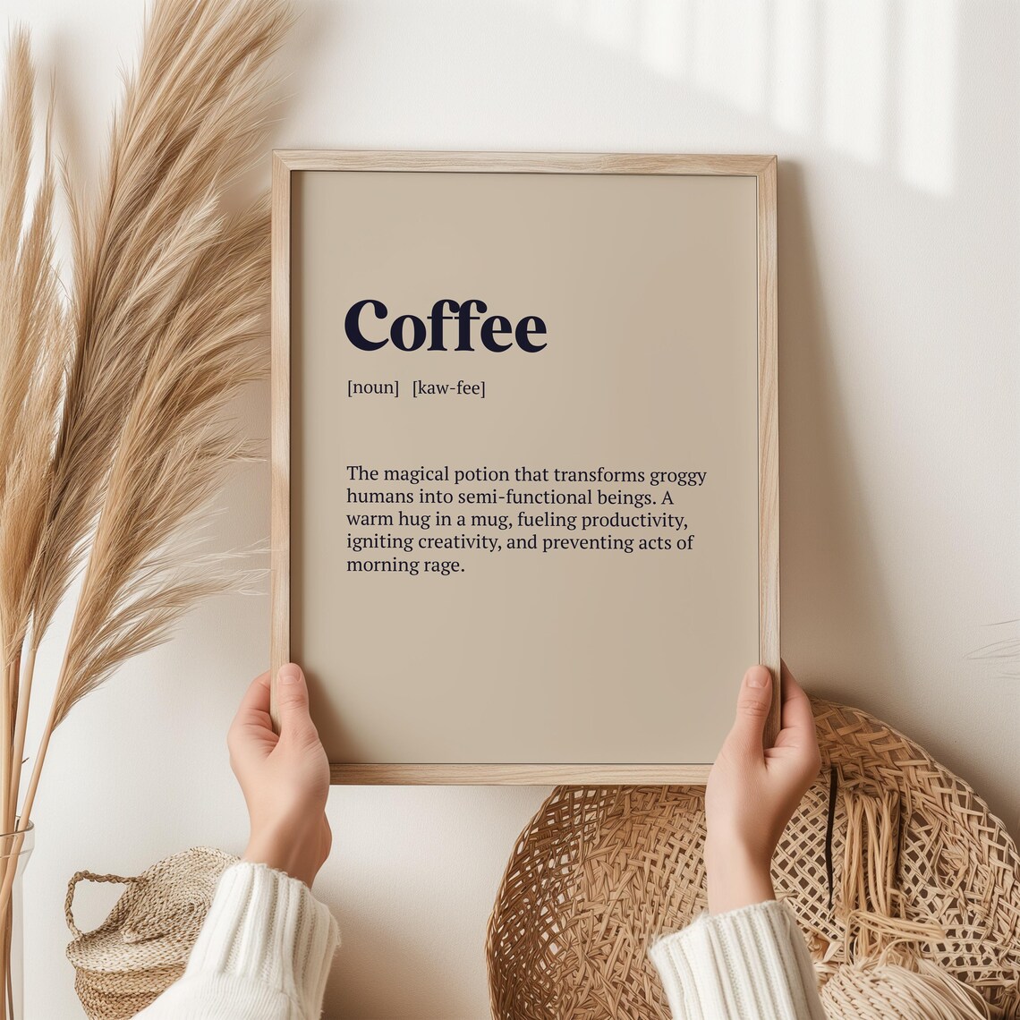 Funny Coffee Definition Print, Humorous Kitchen Art Print
