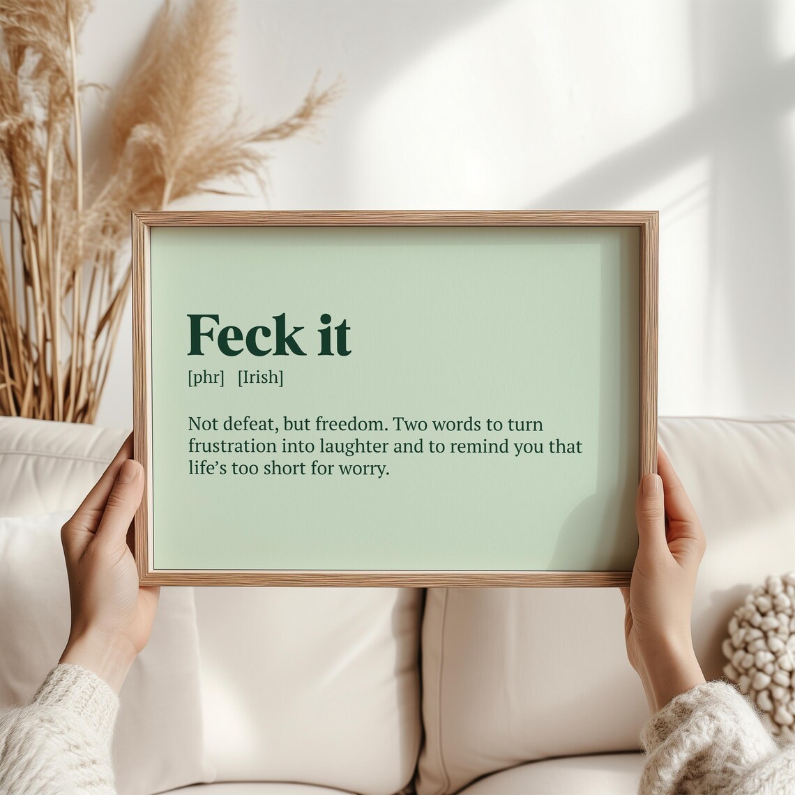 Feck It Irish Phrase Art Print, Funny Gift