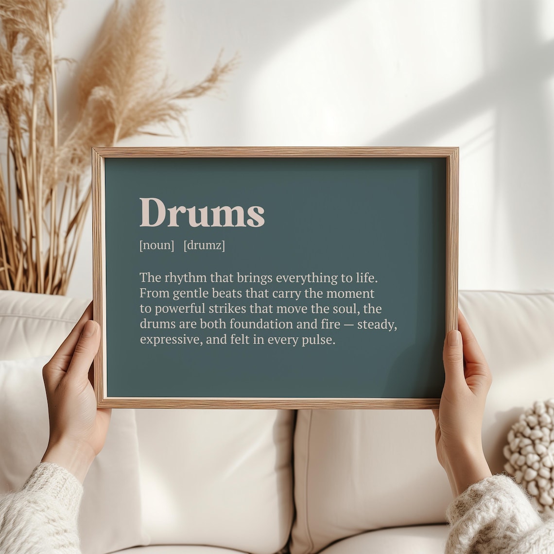 Drums Definition Poster, Minimalist Music Decor
