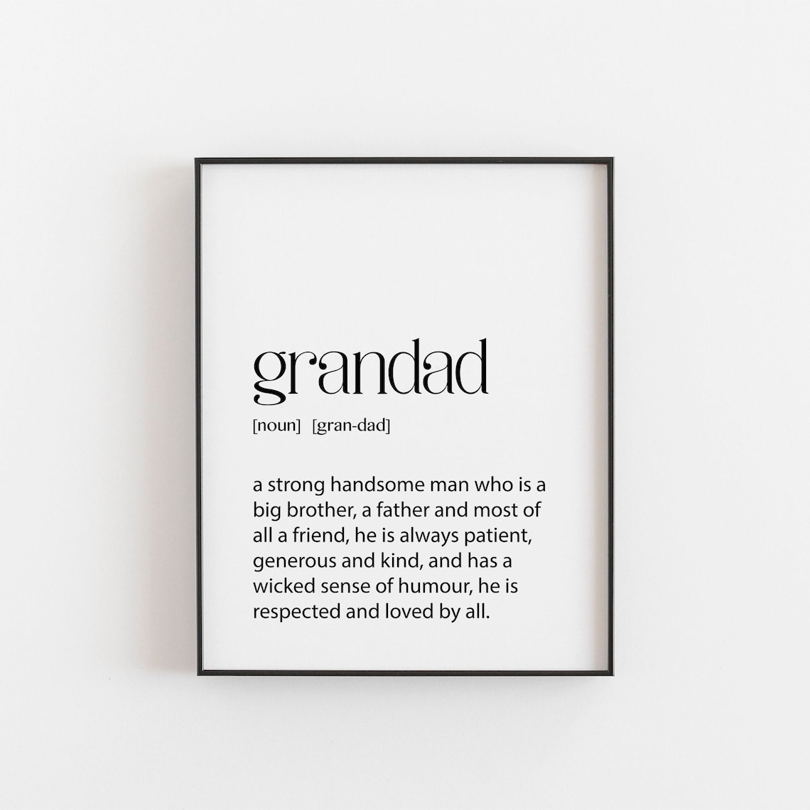 Grandad Gift Birthday Christmas Definition Art Print