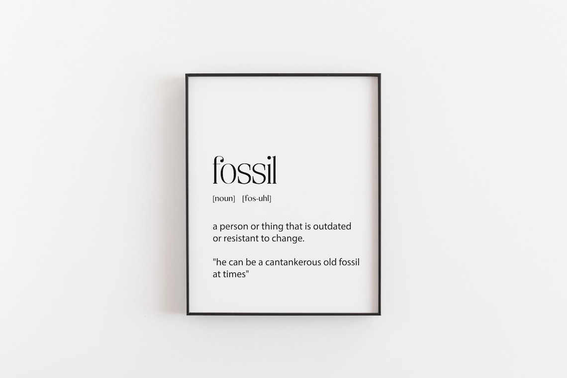 Fossil Definition Print, Minimalist Typography Art