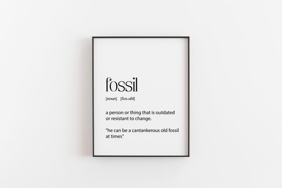 Fossil Definition Print, Minimalist Typography Art