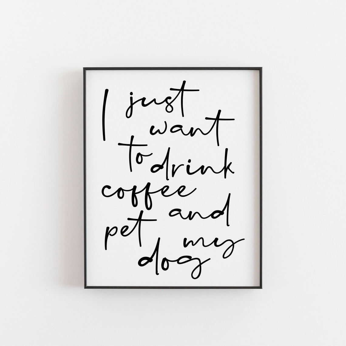 Dog Lover Gift For Women, Coffee Wall Art Print