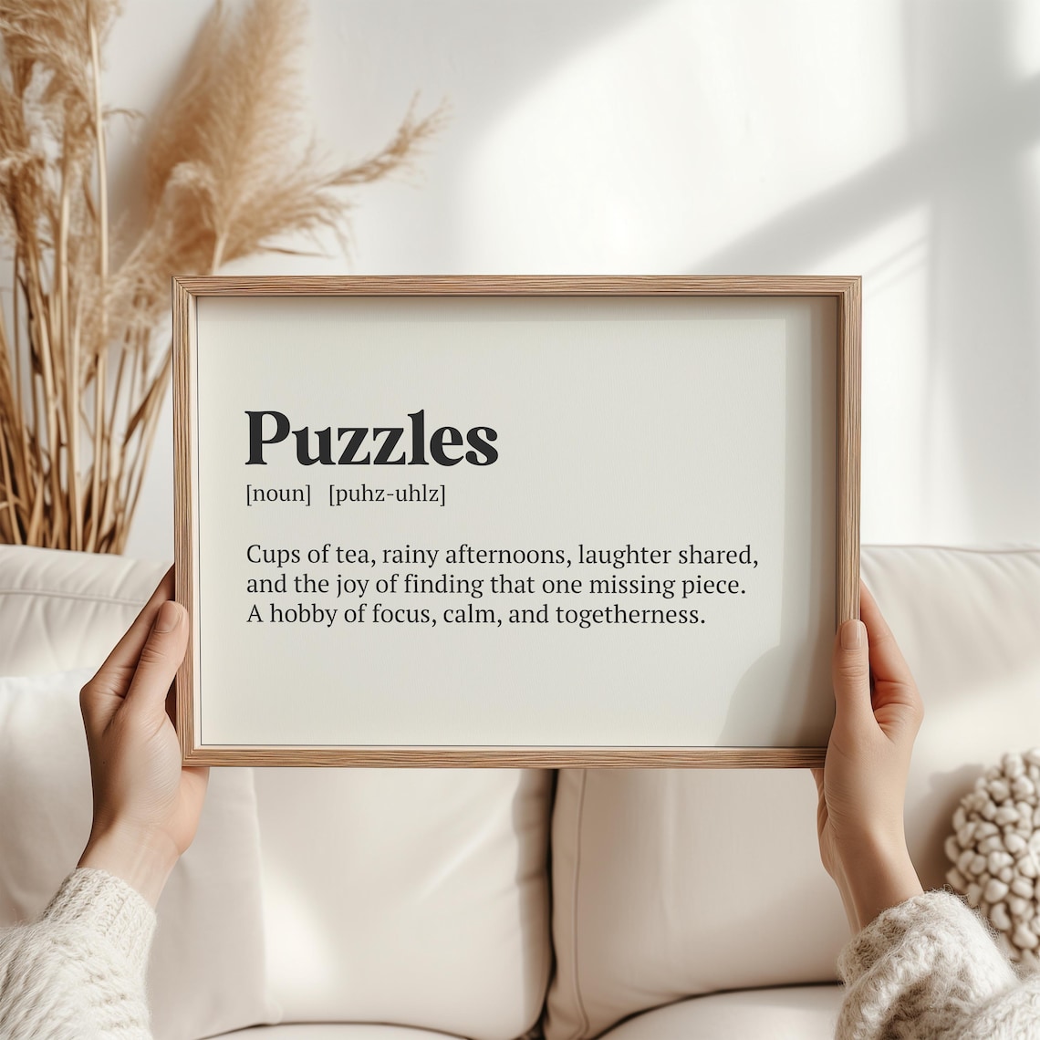 Puzzles Definition Minimal Typography Art Print