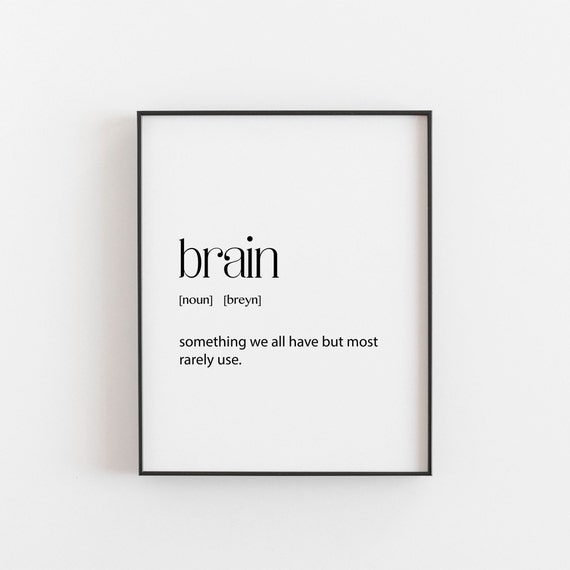 Teenager Gift Teen Funny Bedroom Brain Definition Office Wall Decor Coworker Secret Santa