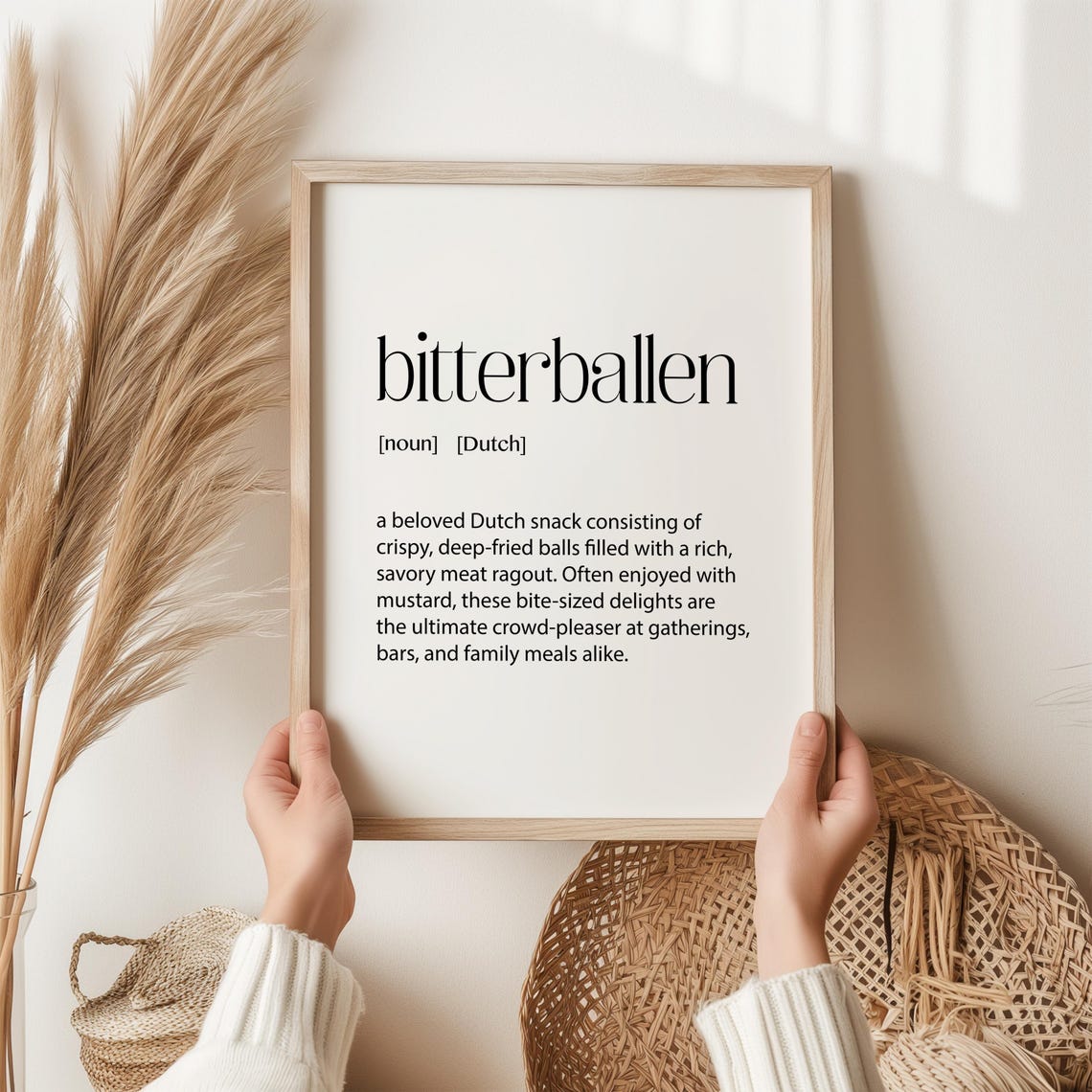 Bitterballen Dutch Snack Definition Minimalist Typography Wall Poster