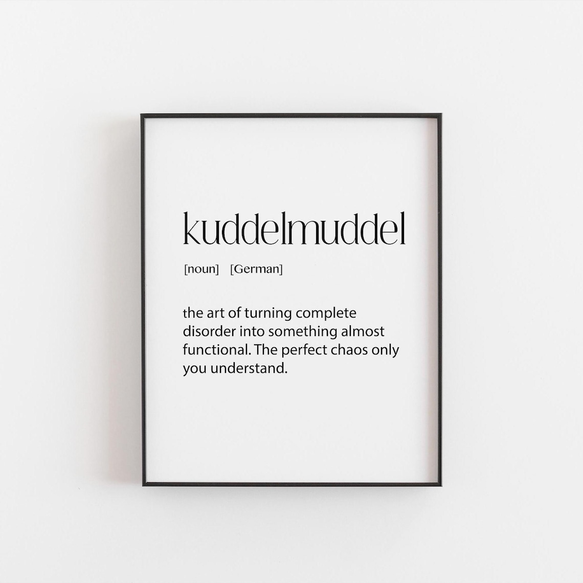 Kuddelmuddel Definition Poster Print, Quirky German Humor