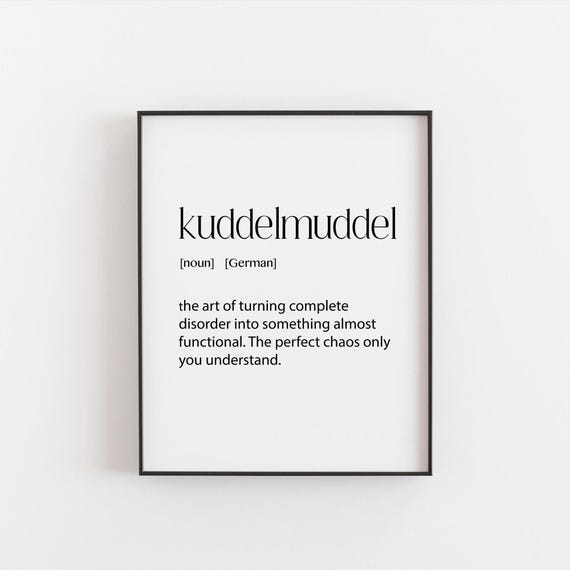 Kuddelmuddel Definition Poster Print, Quirky German Humor